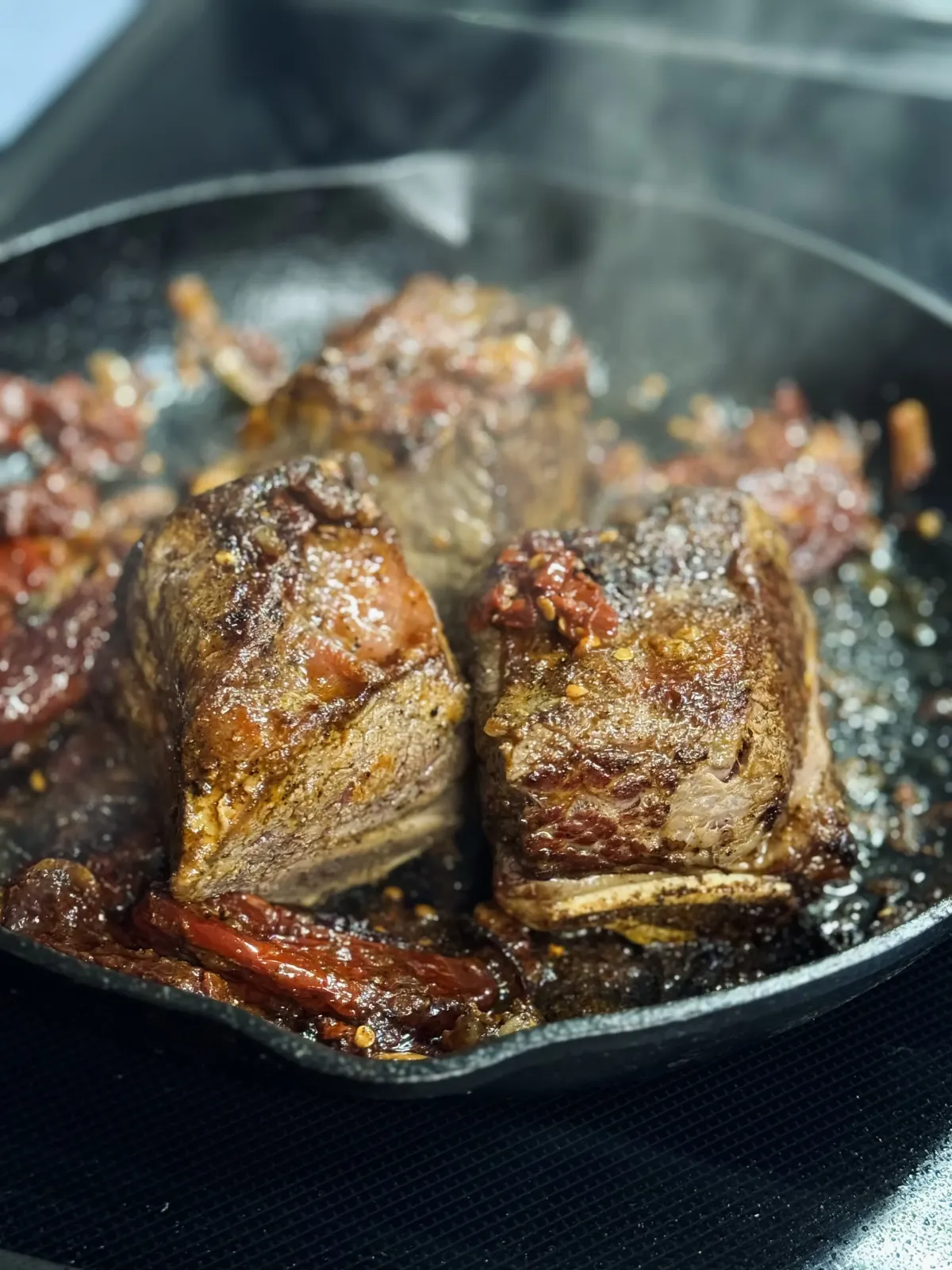 Slow-cooked short rib with a rich, savory glaze